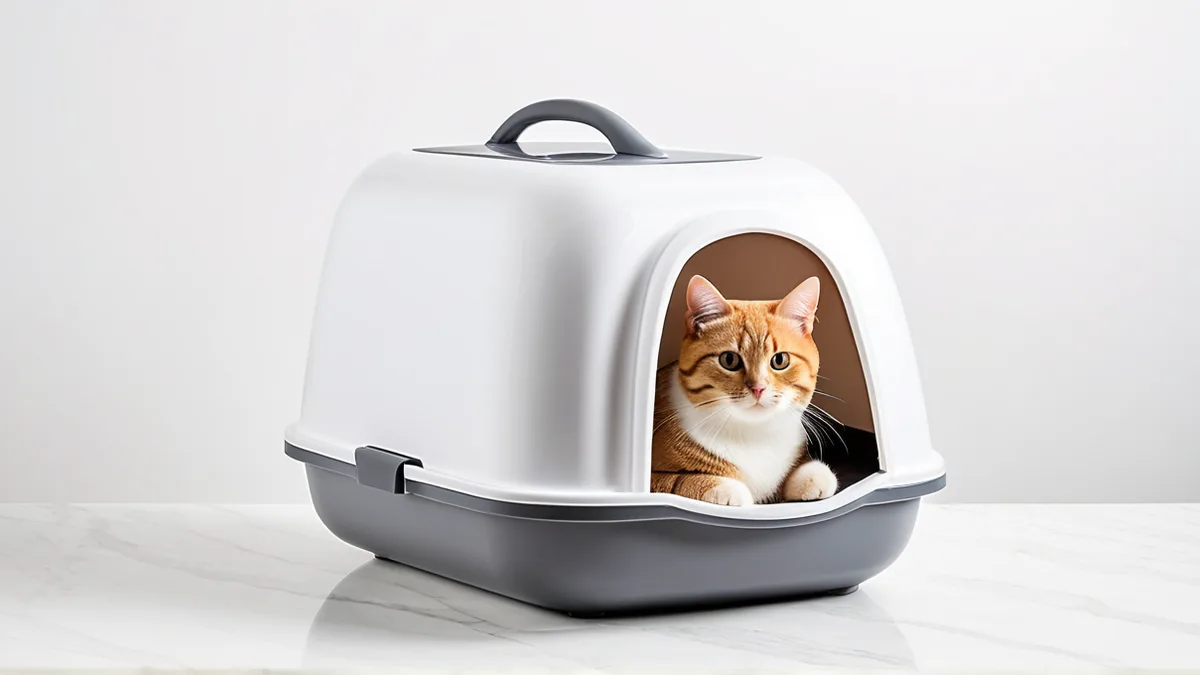 猫砂盆产品图精修：塑料盆体光泽还原、盆沿干净