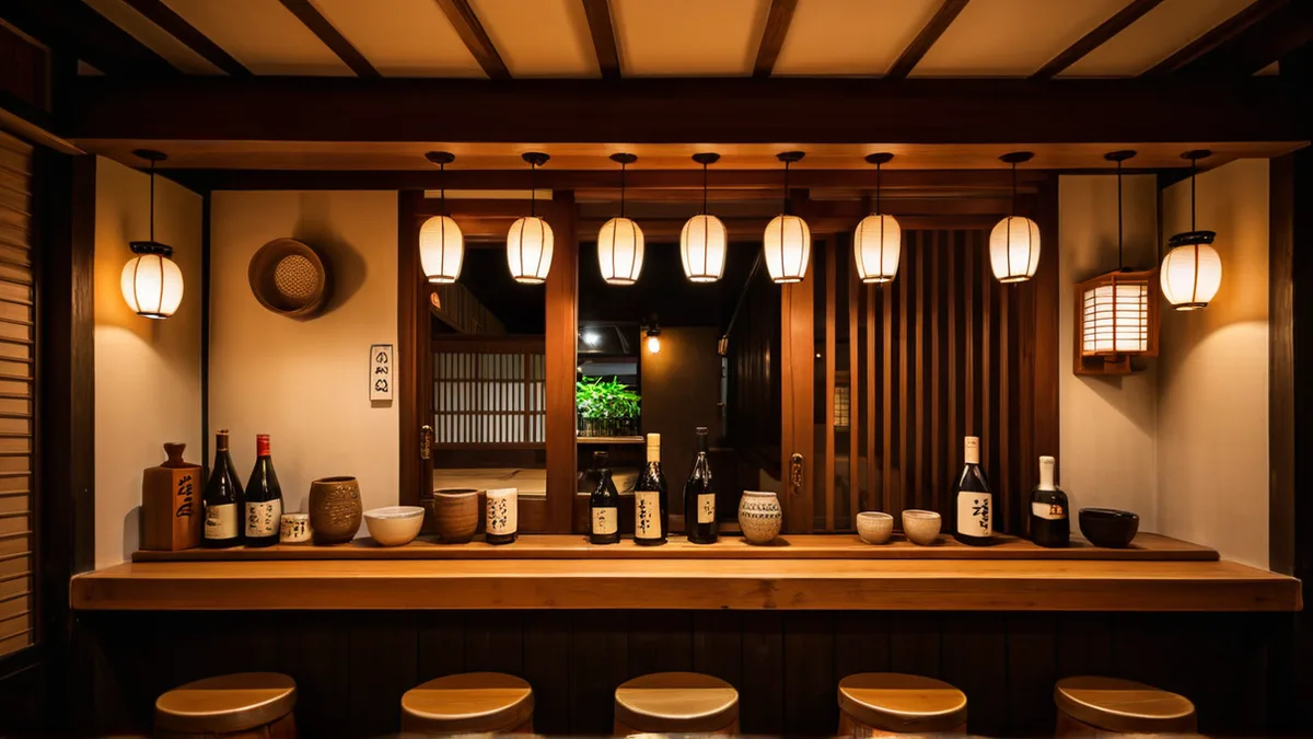探店居酒屋照片调暖光前后对比，右边暖调更有氛围但没脱离现场真实
