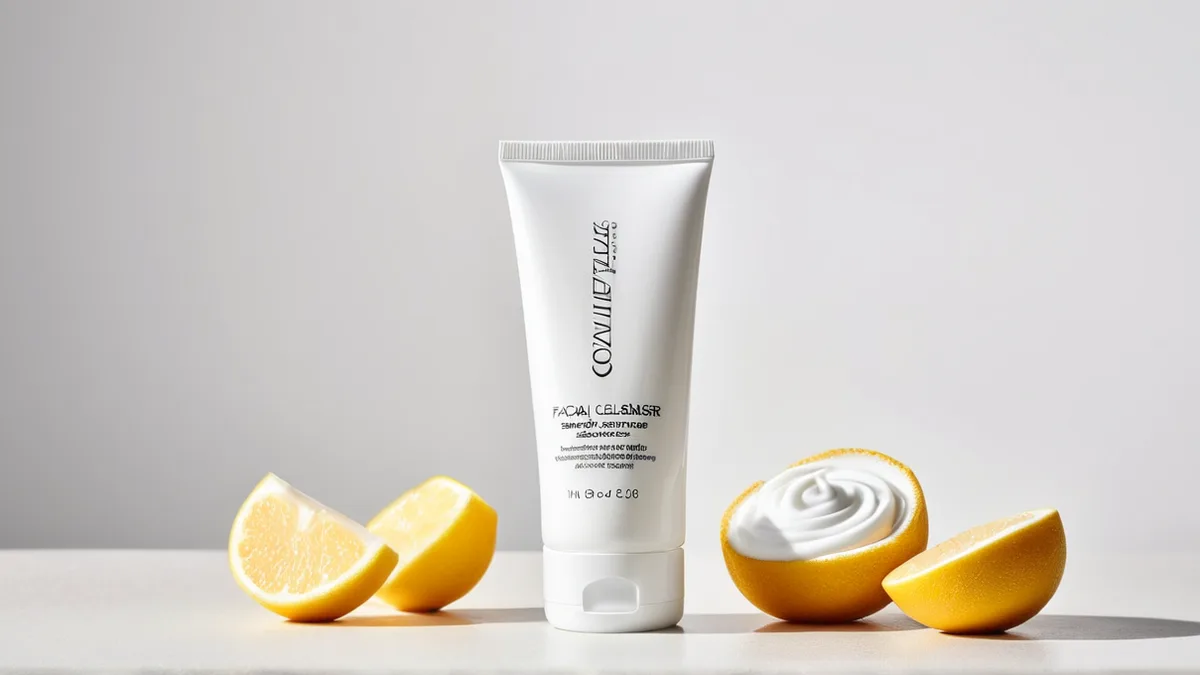 洗面奶产品图修图：软管膏体提绵密、管身压反光、氨基酸泡沫如实、白底管口褶皱沿边补干净