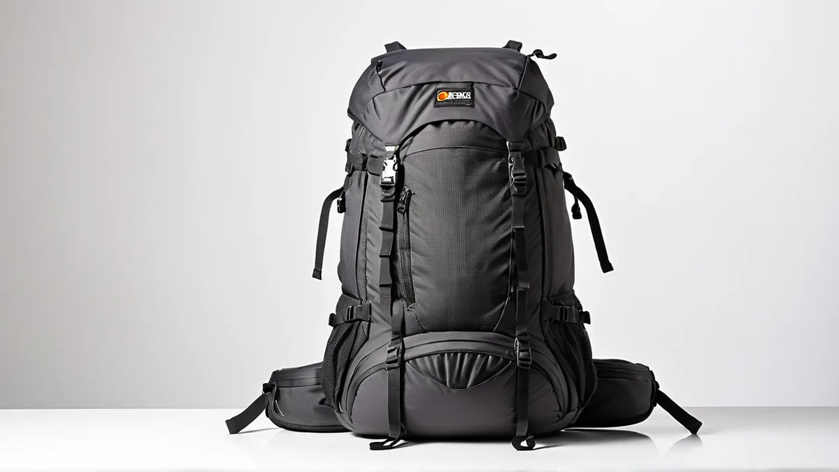 登山包背包产品图修图：Cordura 面料格纹提清、网眼背板层次还原、肩带织带与拉链缝隙沿边补干净