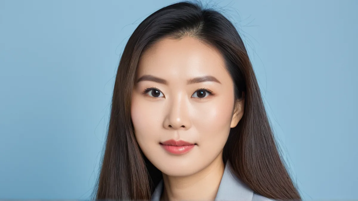 白底证件照通过图叮一键抠图换成蓝底后发丝边缘干净的对比