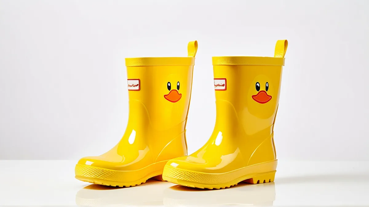 儿童雨鞋去反光修图对比