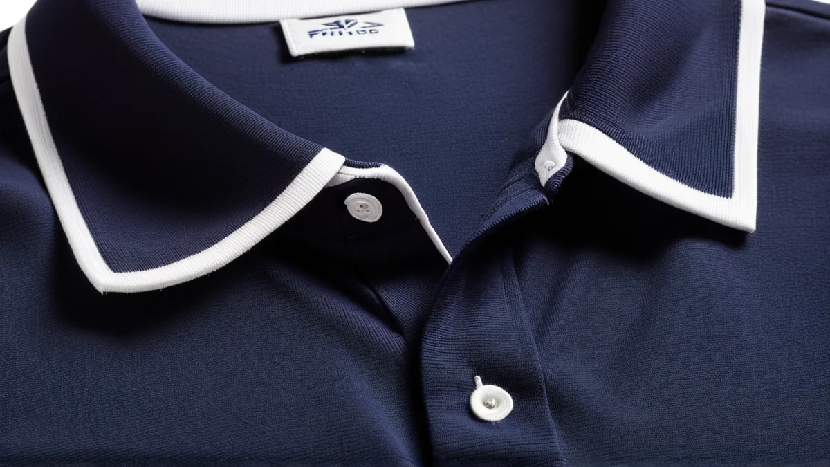 男士Polo衫产品图修图：翻领理服帖、珠地网眼提清、胸前刺绣修锐、撞色白边校干净