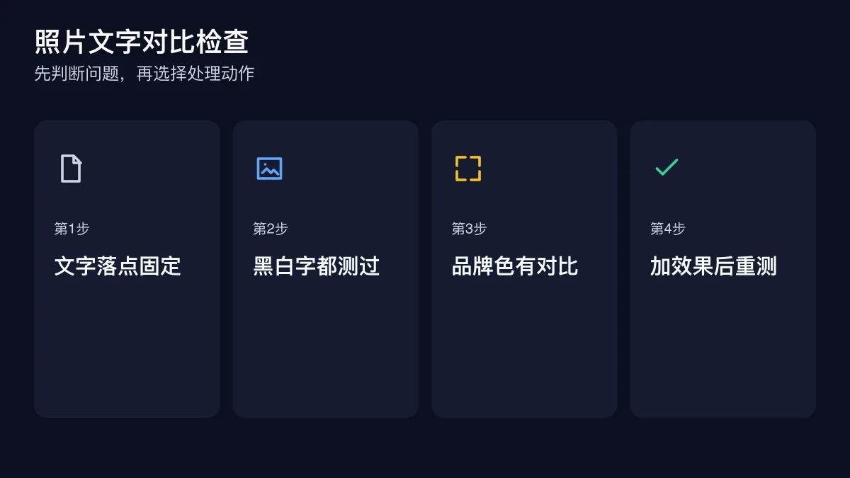 照片文字对比检查的四步检查图