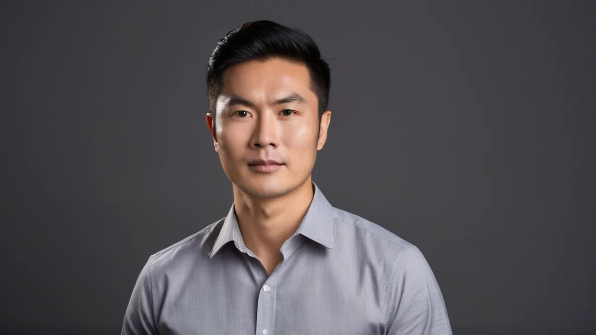 职业形象照修图前后对比，顶光阴影修成均匀正面光，肤色干净保留皮肤质感