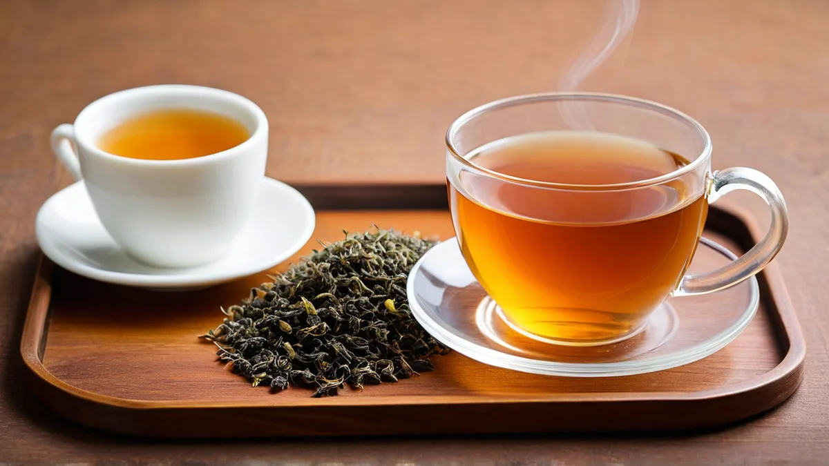 茶叶产品修图前后对比：散茶条索分明、芽头白毫清晰、茶汤清透