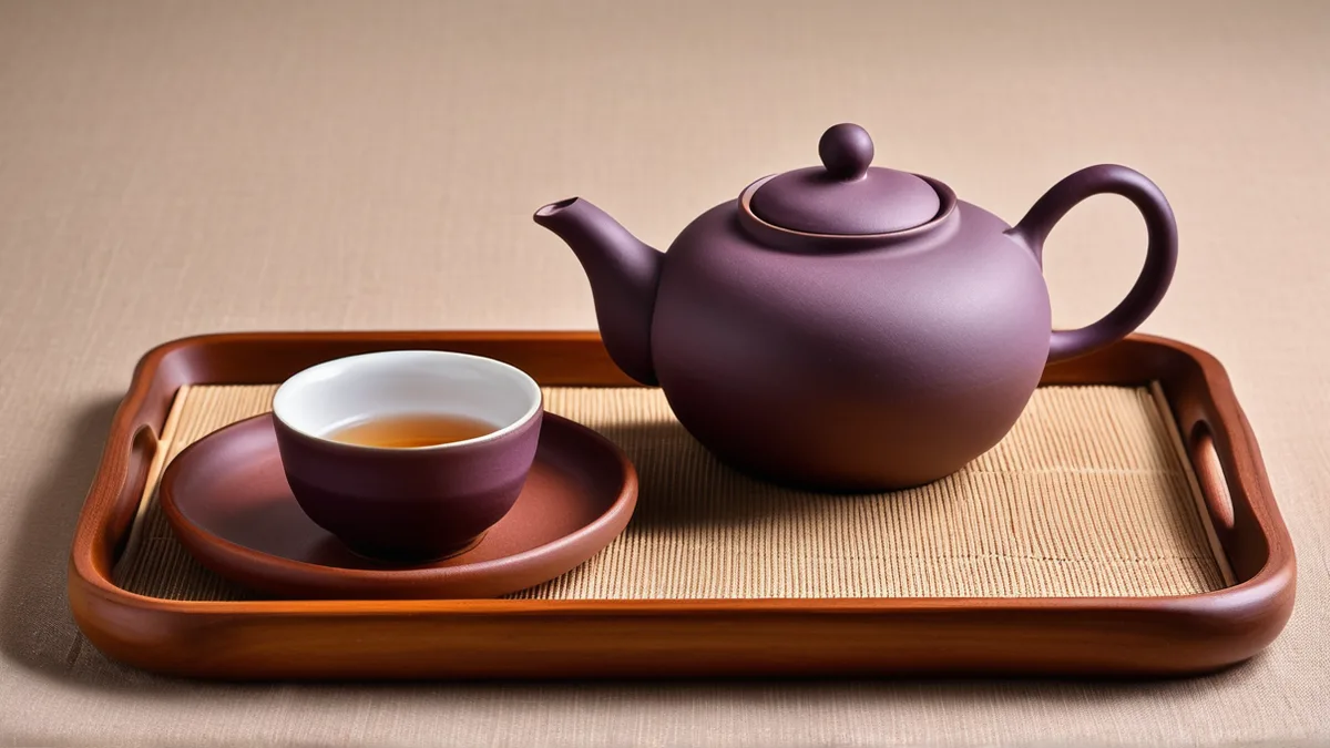 紫砂壶换干净底与换茶席场景的对比