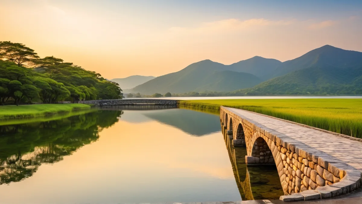 旅行照去除背景路人游客的修图前后对比