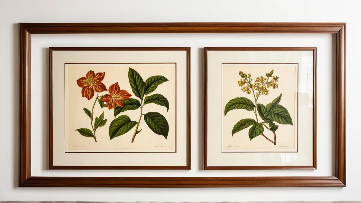 装饰画挂画产品图玻璃反光与画框材质处理修前修后对比