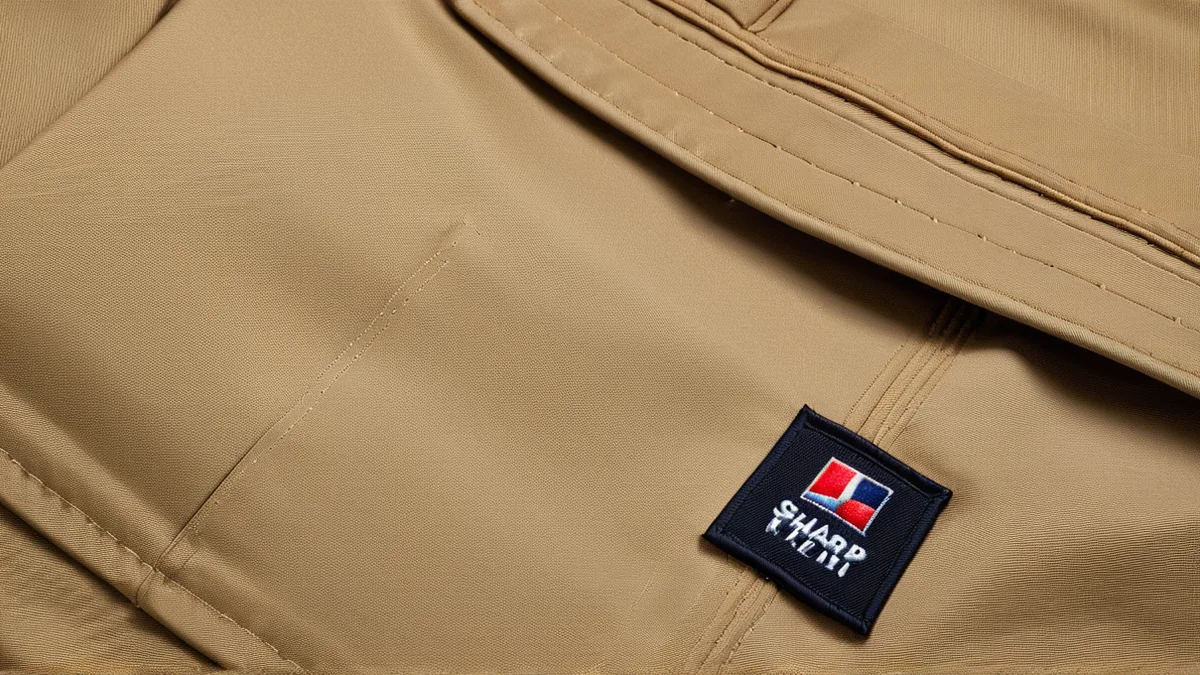 工装制服修图对比：斜纹面料挺括、走线清晰、logo绣标锐利