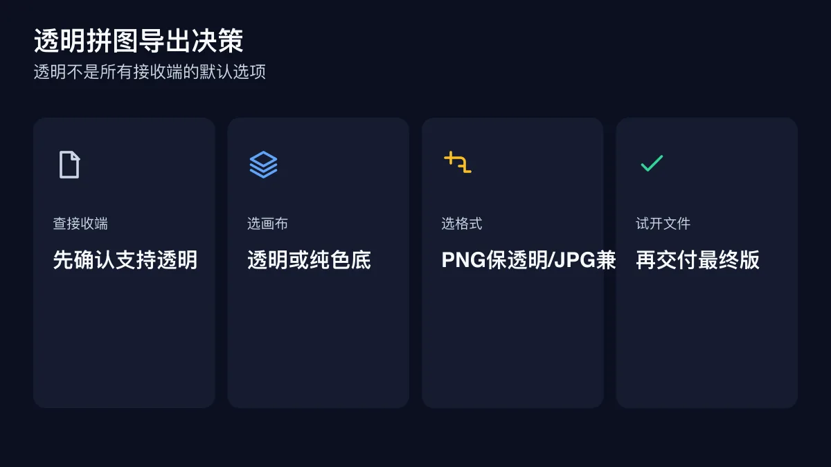 透明拼图导出决策的四步检查图